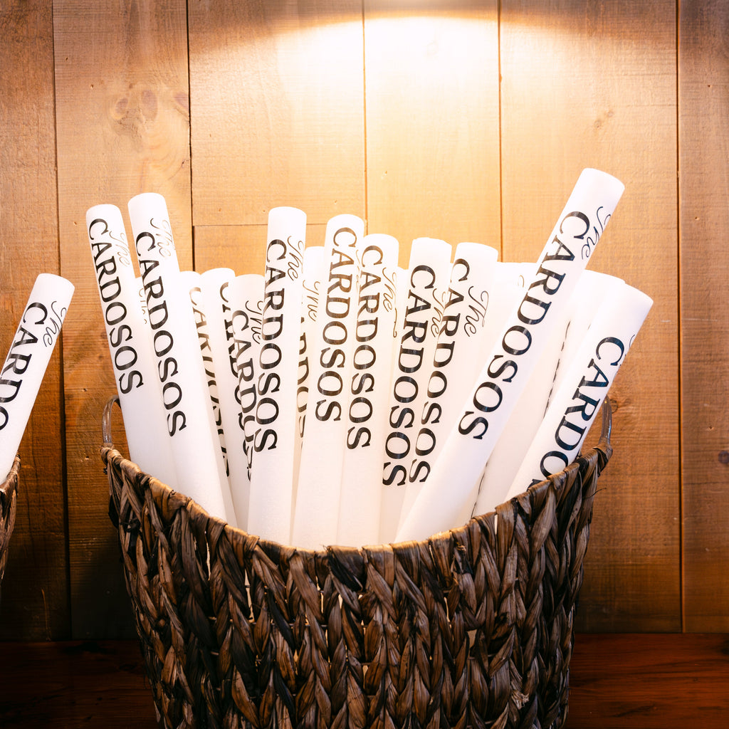 Personalized LED Glow Sticks - Custom Names for Weddings & Events
