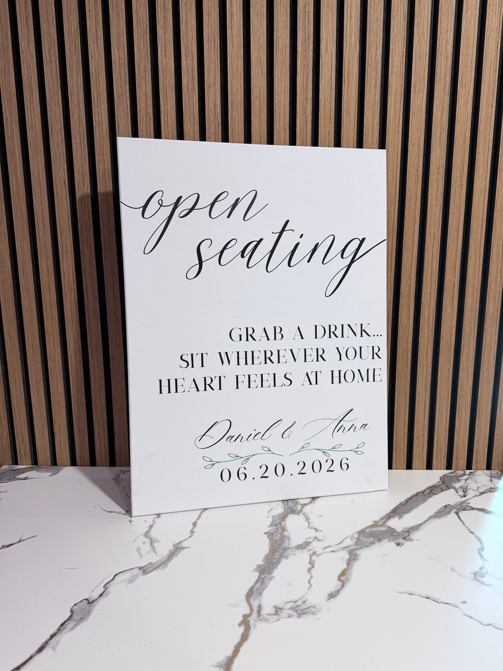 Personalized Open Seating Wedding Sign